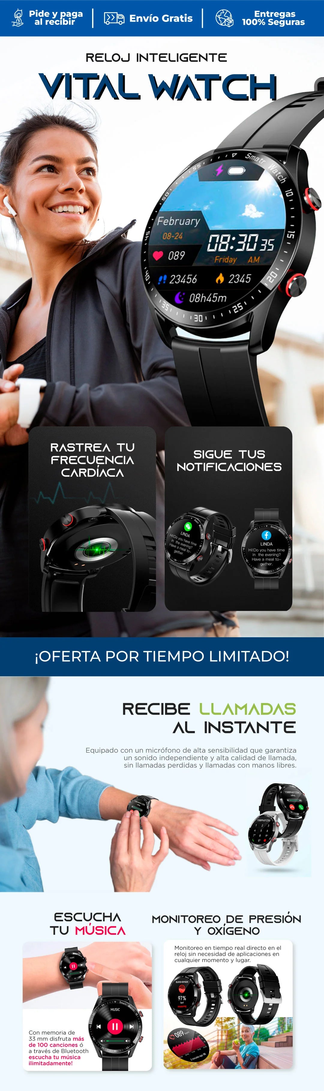 Smartwatch Deportivo – Estilo, Salud y Tecnología en tu Muñeca